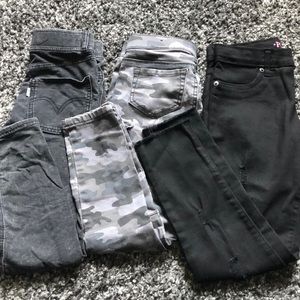 Lot- 3 Pairs Jeggings- Levi’s, Justice, CP